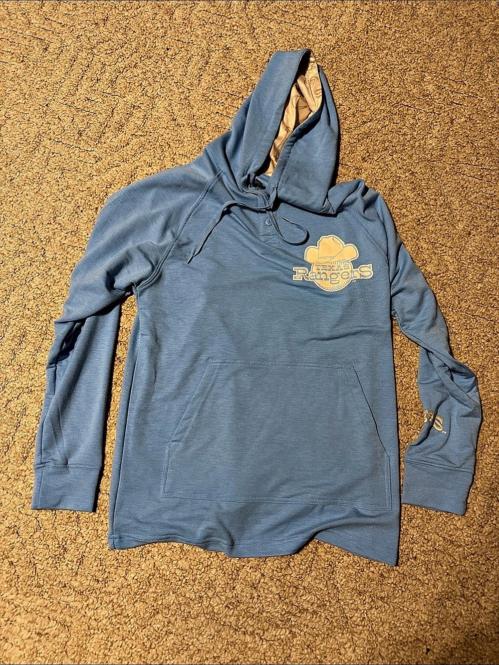 True Fan Texas Rangers Small Blue Pullover Hoodie Size Small